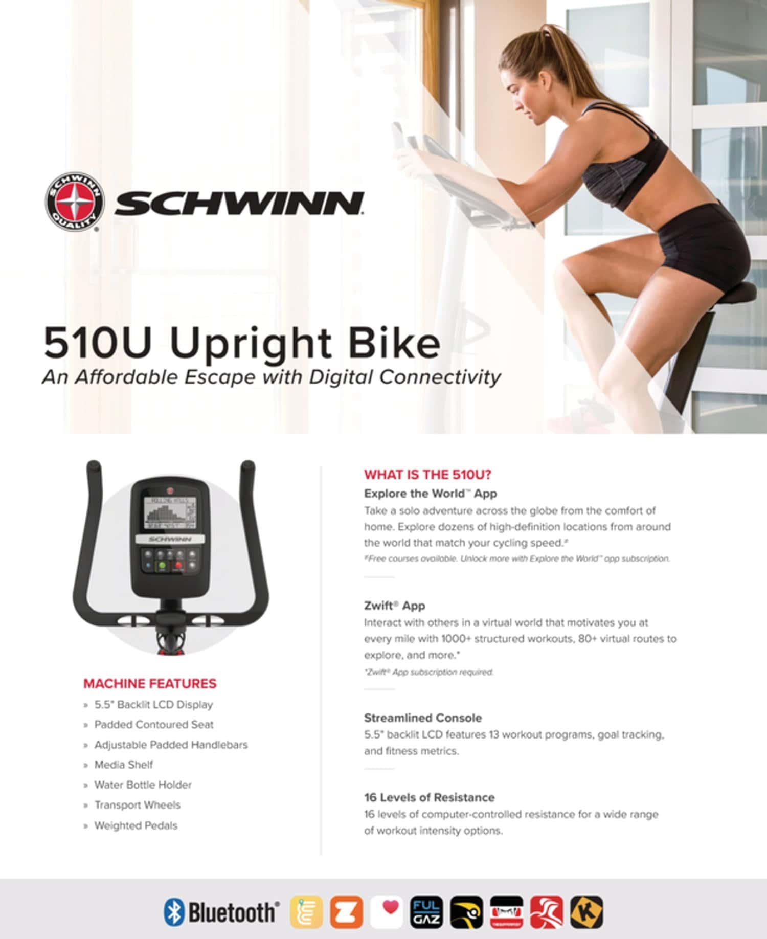 אופני כושר משוכללים דגם 510U מבית Schwinn – תמונה 2