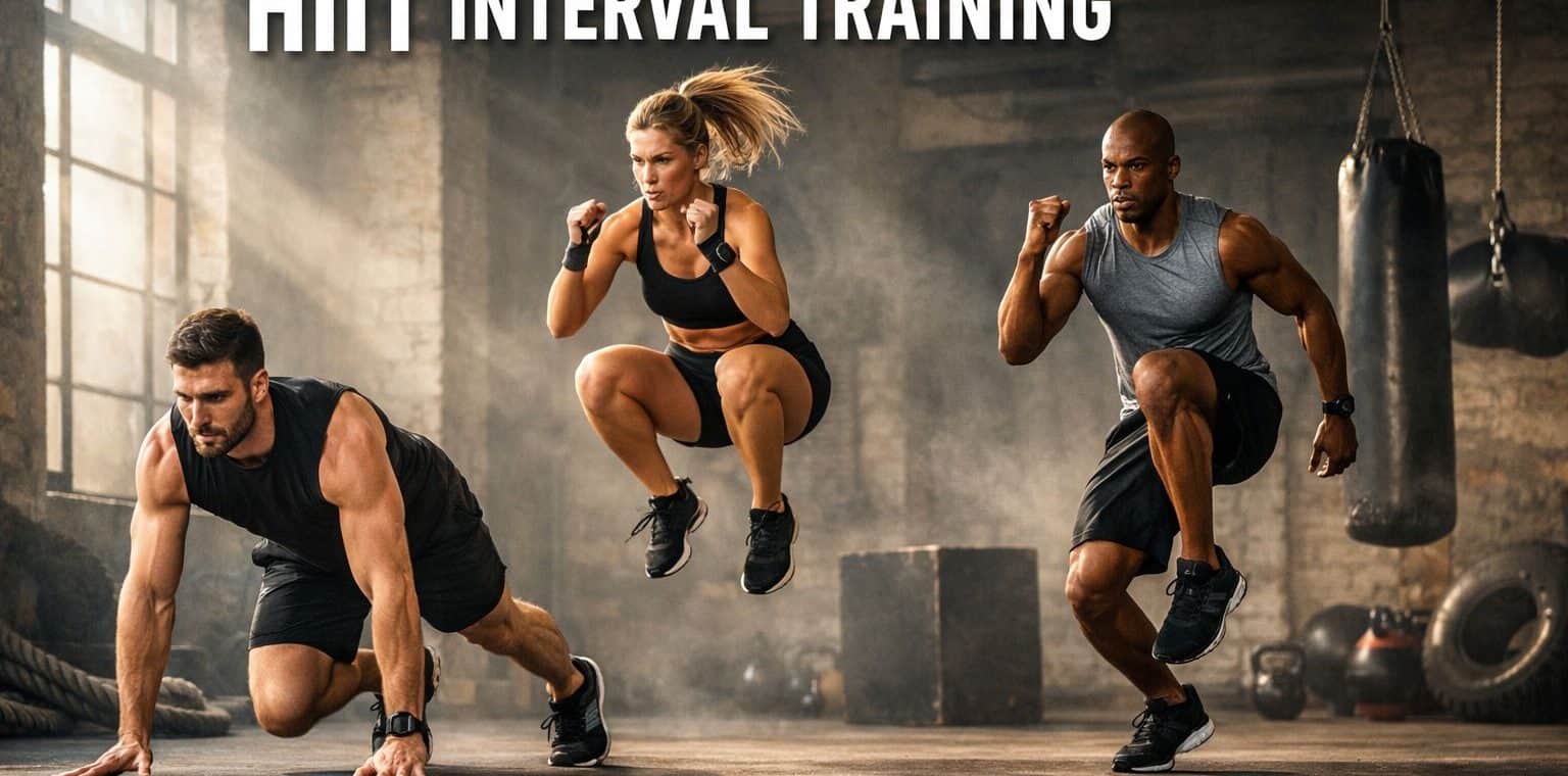 שלושה ספורטאים עושים אימון HIIT.