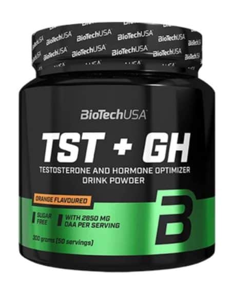 אבקת BioTechUSA TESTOSTERONE+GH 300 גרם – משפר טסטוסטרון והורמון גדילה עם 2,850 מ"ג DAA למנה, טעם תפוז, 50 מנות.