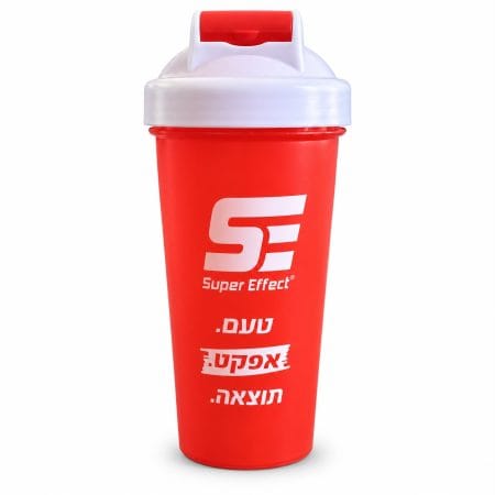 בקבוק שייקר סופר אפקט צבע אדום 600 מיל.