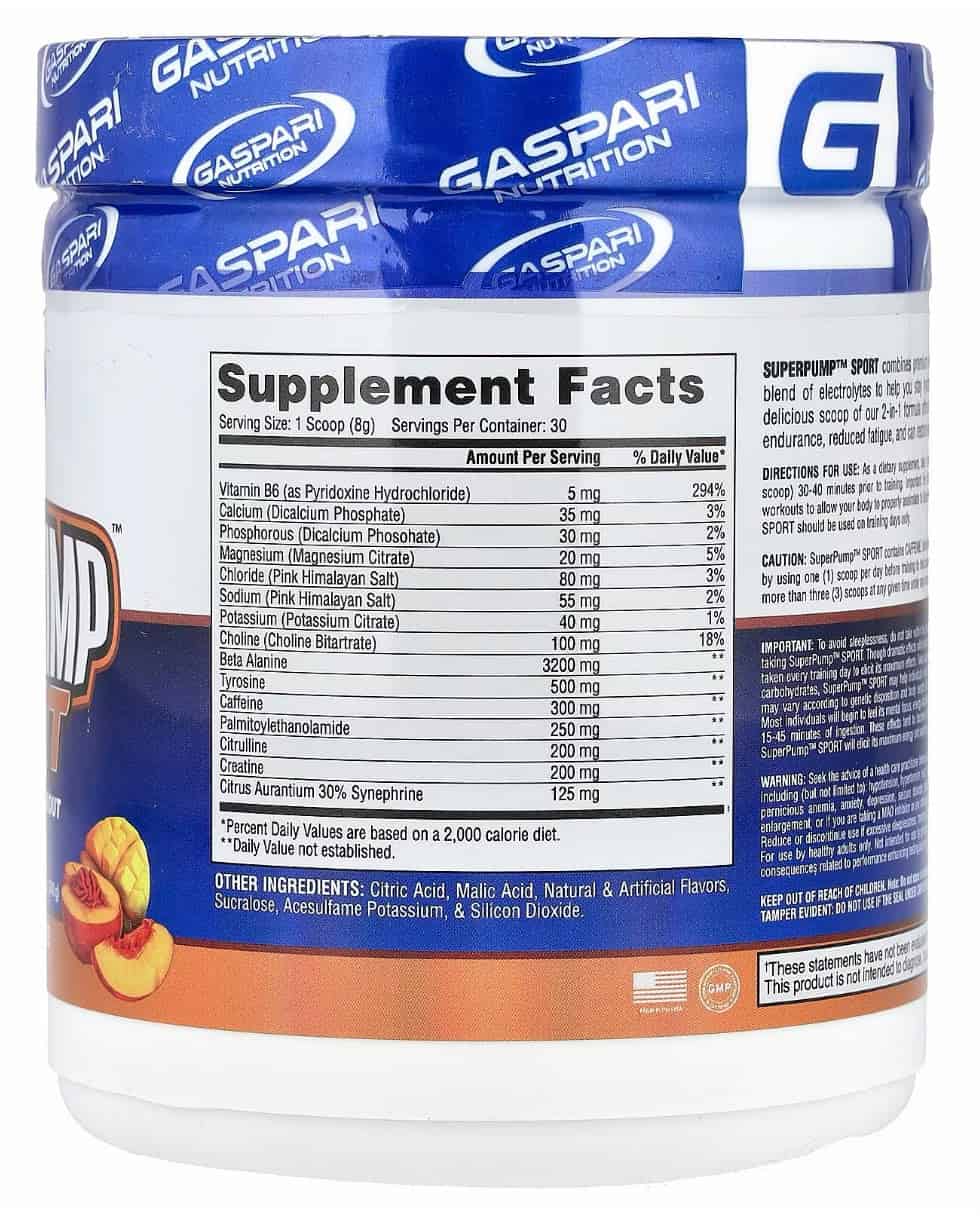 קדם אימון סופר פאמפ ספורט | Gaspari SuperPump Sport Pre-Workout – אבקת אנרגיה, פאמפ ומיקו – תמונה 2